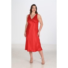 Melonika 2li Kırmızı Sabahlık Takımı Bigsize 6226