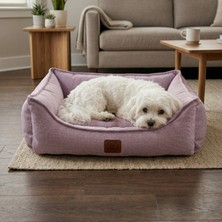 Jungolica Pet Products Vanilla Dokuma Kumaş Kedi & Köpek Yatağı – Çıkarılabilir Iç Minderli, Kaydırmaz Tabanlı, Boncuk Elyaf Dolgulu