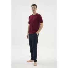 Melonika Kocabey 2209-1 Erkek Süper Battal Midi Yaka Pijama Takım