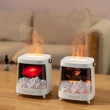 Ayrex Galaxy Alev Efektli Aroma Difüzör – Rgb Işıklı Hava Nemlendirici, Ultrasonik Buhar Maki