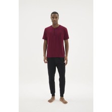 Melonika Kocabey KKT-26155 Erkek Midi Yaka Pijama Takımı