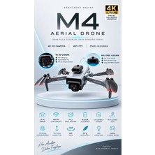 Dimute Shop M4 4K Hd Aerial Drone Katlanabilir Wifi Fpv Kameralı Engel Algılamalı Profesyonel Drone