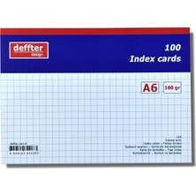 Ayrex Deffter Index Kartı A6 Beyaz Kareli