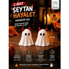 Filkorium3D 2'li Şeytan Hayalet Dekoratif Süs Seti 4 cm – Halloween Cadılar Bayramı Dekoru – 3D Baskı