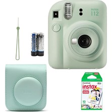 Ayrex Instax Fujifilm Mini 12 Fotoğraf Makinesi+Askı+Pil +10'lu Film+Çanta (Yeşil)
