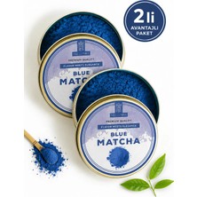 Mel and Mira 2'li Blue Matcha Powder 25G, Mavi Spirulina Superfood Matcha Tozu