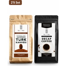 Mel and Mira Kafeinsiz Kahve 2’li Set | Decaf Türk Kahvesi 200G + Premium Kafeinsiz Filtre Kahve 200G Kolombiya Çekirdeği