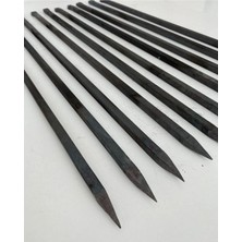 Ayrex Mobilreyon - 5 Adet Kare Tavuk Patlıcan Şiş - Yağlı Kara Demir 10 mm - Özel Yapım