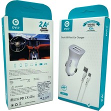 TKÇ Çift USB Girişli (Micro) Kablolu Araç Şarj Aleti Dvip C01-M