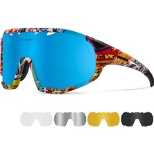 Ayrex Polarize Anti-Uv Outdoor 5 Lens Ultra Hafif Spor Motorsiklet Bisiklet Kayak Güneş Gözlüğ�