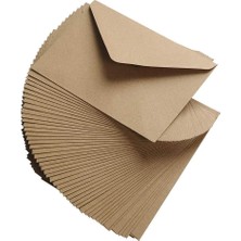 Ayrex Knowing 50 Adet C6 Kraft Zarf, Leke Zarflar, Üçgen Kraft Kağıt, 11,4 cm x 16,2 cm x 6,38 I