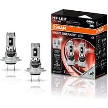 Ayrex Osram H7 Night Breaker LED Speed,trafiğe Çıkma Onaylı, 6000 K, Hızlı Kurulum, Mekanik Ak