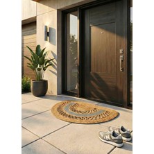 Ayrex Lunaloop Yarım Ay Jüt Paspas El Yapımı Kapı Önü Banyo Balkon Kilimi Karavan Tekne Ev De
