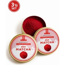 Mel and Mira 3'lü Ceremonial Red Matcha Powder 25G, Törensel Kırmızı Matcha Tozu Superfood