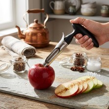 Ayrex Paslanmaz Çelik Elma Oyacak, Ergonomik Siyah Saplı, Mutfak Aleti