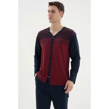 Melonika Kocabey DM-26104 V Yaka Boydan Düğmeli Pijama Takımı