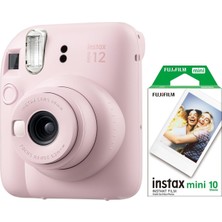 Ayrex Instax Mini 12 Pembe Fotoğraf Makinesi ve 10'lu Mini Film