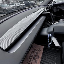 Ayrex Tesla Model Y Juniper (2025+) Uyumlu Ön Panel Konsol Kaplama Seti (Parlak Karbon Fiber)