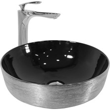 Paluci Twist Black Silver Yuvarlak Lavabo