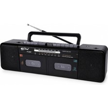 Ayrex Coverzone Bluetooth Destekli Am/fm/sw 3 Bant Radyo USB Tf Mp3 Çalar Çift Kasetli Şarj Edile