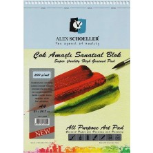Ayrex Alex Schoeller A4 200 Gr. 20 Yp. Spiralli Çok Amaçlı Sanatsal Blok ALX-3909