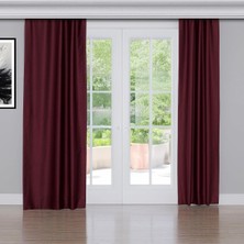 Ayrex Gauze Fabric Design Blackout Açık Bordo Karartma Özellikli Fon Perde 200 x 260