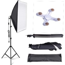 Ayrex Fototekfotoğraf 50X70CM Softbox 4 Duylu Tekli Sürekli Işık Seti 50X70 4 Duylu Softbox Foto