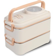 Ayrex 1200 ml Iki Kat Dört Bölme Paslanmaz Çelik Lunch Box Yeni Nesil Sefer Tası-Sos Kaseli Mod