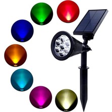 Ayrex Çok Renkli 7 Led'li Solar Güneş Enerjili Kazıklı Bahçe Çim Duvar Armatürü 7W Aydınla