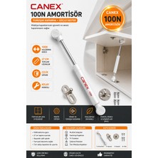 Karapolat Beyaz Dolap Kapak Gazlı Amortisörü 100N 27 cm Kapak Pistonu Hidroliği