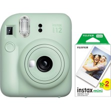 Ayrex Instax Mini 12 Yeşil Fotoğraf Makinesi ve 20'li Mini Film