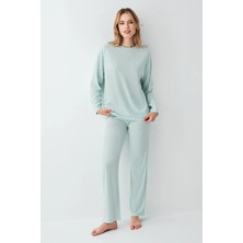 Melonika Arnetta 3407-S Kadın Uzun Kol Pijama Takım