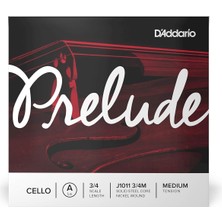 Ayrex Daddario J1011 3/4m Cello Tek Tel, Prelude, A-La, 3/4 Scale, Medium Te