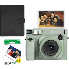 Ayrex Instax Wide 400 Yeşil Fotoğraf Makinesi 20'li Film ve Deri Albüm Hediye Seti