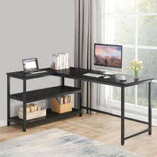 Ayrex 8920 160CM L Masa Oyun Masası Çalışma Masası Kitaplıklı Masa Ofis Masası Yazı Masası