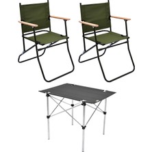 Ayrex 2 Adet 120 kg Kapasiteli Katlanır Kamp Sandalyesi ve 50X70 Kamp Masası SETI-2-AS-5070