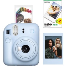 Ayrex Instax Mini 12 Mavi Fotoğraf Makinesi-Çerçeve ve 20'li Mini Film Seti