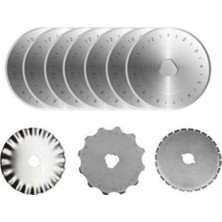 Ayrex 45MM Yuvarlak Bıçak Rulet Disk Kumaş Karton Kesici 10 Adet Yedek Bıçağı Komple Kesim Se