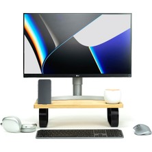 Ayrex Industrial Living Monitor Yükseltici - Monitor Sehpası - Televizyon Standı - Kayın Ağacı