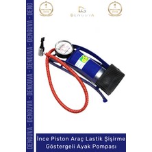 Denguva #pompa Metal Sağlam Hava Basınçlı Ince Piston Araç Lastik Şişirme Göstergeli Ayak Pompası
