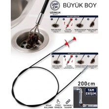Neler Geldi Neler 2 Metre Tıkalı Lavabo Açma Aparatı ( 4 ) Kıskaçlı Tıkalı Banyo Lavabo Deliği Gider Boru Açma Teli