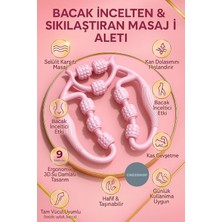 Ayrex Cngzshop Bacak Incelten & Sıkılaştıran Masaj Aleti, 9 Tekerlekli Rulo, Pembe & Mor