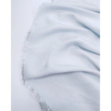 Kumaş Parça Uçuk Mavi Renkte Incecik %100 Viskon Jakarlı Vual Dokuma Kumaş Gömleklik & Elbiselik 145X17.4CM