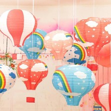 Marsilyan™- Dekoratif Renkli Kağıt Dilek Feneri Balonu Renkli Uçan Balon BX40
