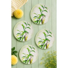 Grandora Kuş ve Yaprak Desenli (6'lı 27 Cm) Servis Tabağı, Kahvaltı ve Sunum Tabağı Seti