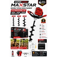 Maxstar Titanyum 3 Başlıklı 100-150-200MM Toprak Burgu Makinası 20HPX Motor Gücü Profesyonel Seri