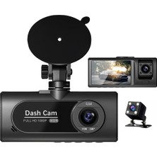Apera CR50 3 Kameralı Araç Içi Kamera Seti – 2.0 Inç IPS Ekran, Full Hd 1080P Ön / Kabin / Arka Kamera, Park Modu, G-Sensör & Gece Görüş Destekli Dash Cam