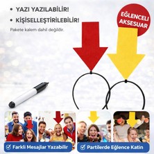 Marsilyan™- Kişiselleştirilebilir Ok Işaretli Mesaj Tacı (2’li Set Sarı-Kırmızı) BX40