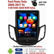 SBAID Ford Fiesta Tesla 2009-2017 Yıl Uyumlu 4GB Ram 32GB Rom Hafıza Android Kablosuz Carplay Navigasyon Multimedya 9.7 Inç Tesla Ekran Hediye Görüş Kamerası Hediye Çerçevesi 4+32