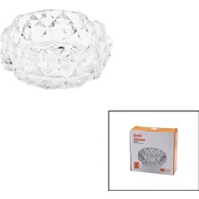 Marsilyan™- Küçük Cam - Dıamond Kristal Şekil Yuvarlak Küllük Çap: 11.2cm - D: 4.4cm BX40